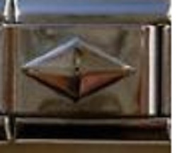 Silver coloured diamond shape link - 9mm Italian charm - Click Image to Close